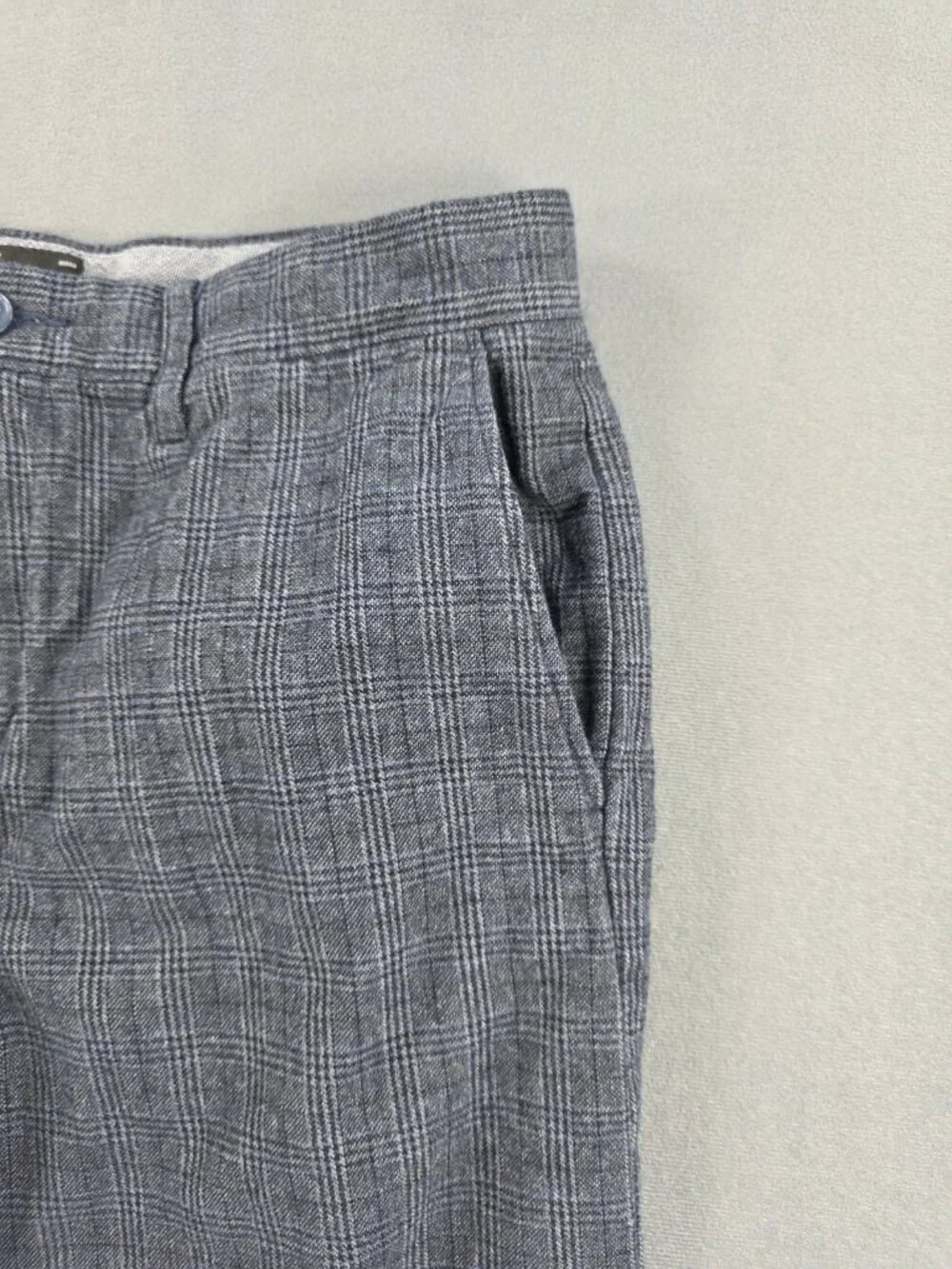 J. Crew 484 Slim Men's Plaid Pants 31x32 Navy Gray Stretch
